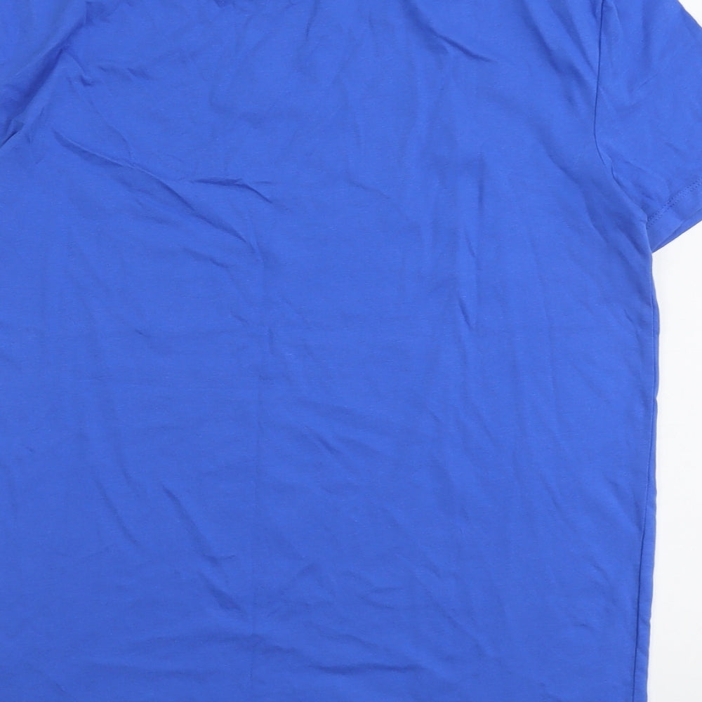 Marks and Spencer Boys Blue Cotton Basic T-Shirt Size 13-14 Years Round Neck Pullover - Brooklyn NYC