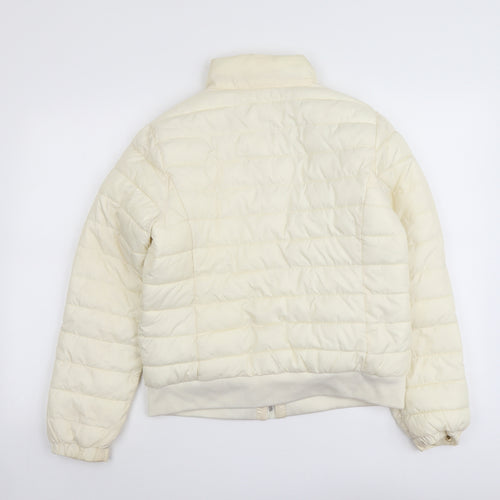 CI SONO Womens Ivory Quilted Jacket Size S Zip