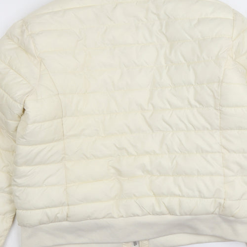 CI SONO Womens Ivory Quilted Jacket Size S Zip