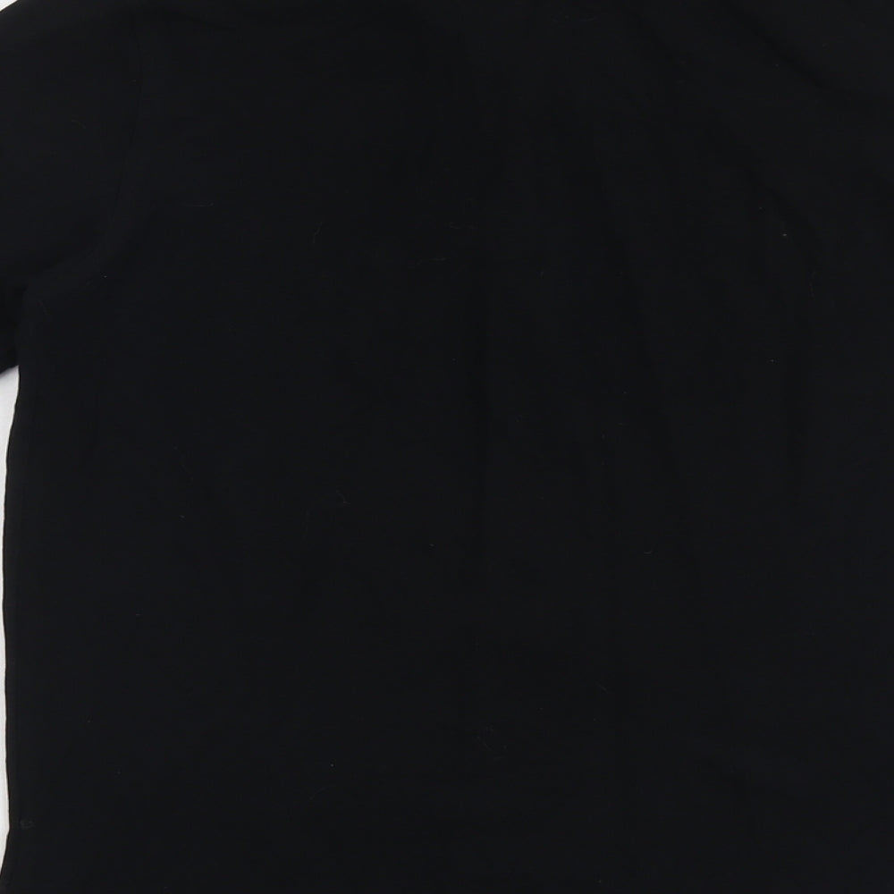 Marks and Spencer Mens Black Cotton Polo Size S Collared Button