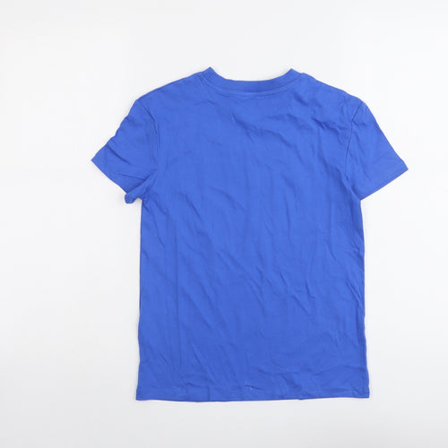 Marks and Spencer Boys Blue Cotton Basic T-Shirt Size 8-9 Years Round Neck Pullover - Brooklyn NYC