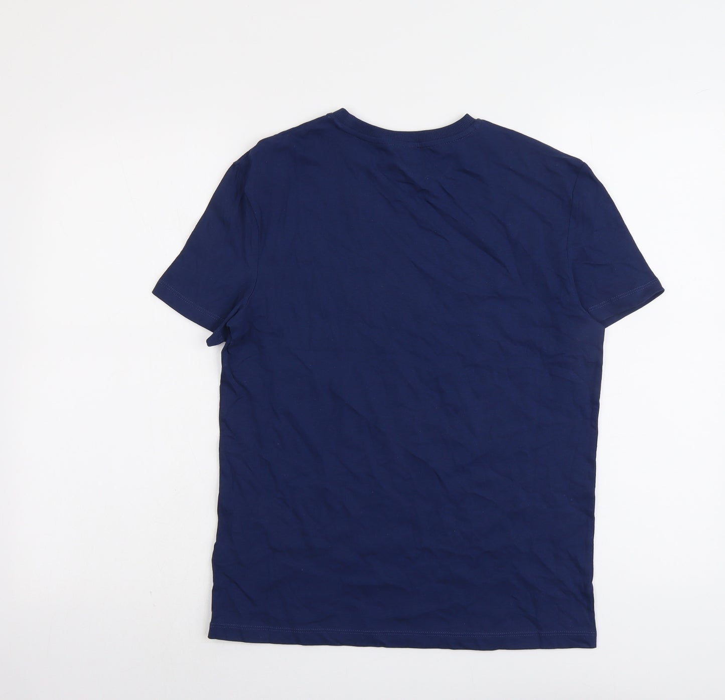 Marks and Spencer Boys Blue Cotton Basic T-Shirt Size 12-13 Years Round Neck Pullover - Today Is A Good Day