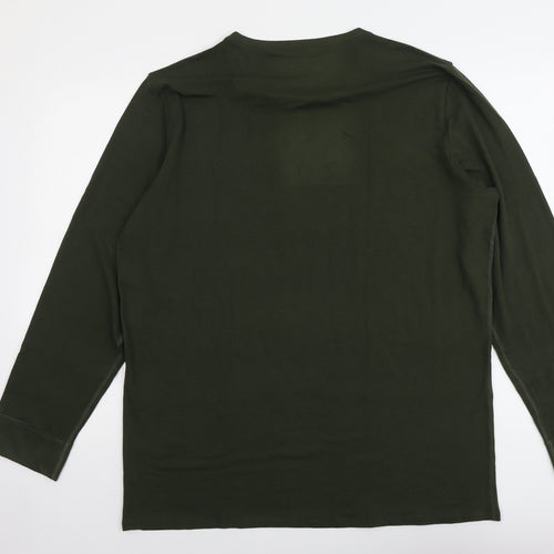 Marks and Spencer Mens Green Acrylic T-Shirt Size 2XL Roll Neck