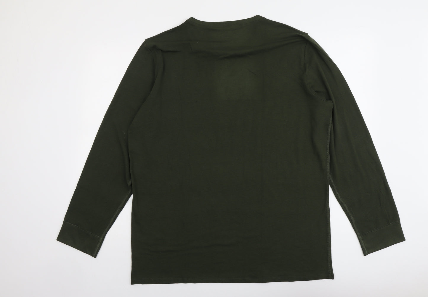Marks and Spencer Mens Green Acrylic T-Shirt Size 2XL Roll Neck