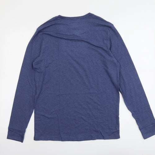 Marks and Spencer Mens Blue Acrylic T-Shirt Size M Round Neck