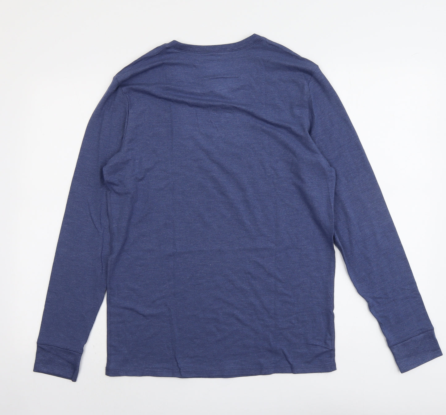 Marks and Spencer Mens Blue Acrylic T-Shirt Size M Round Neck
