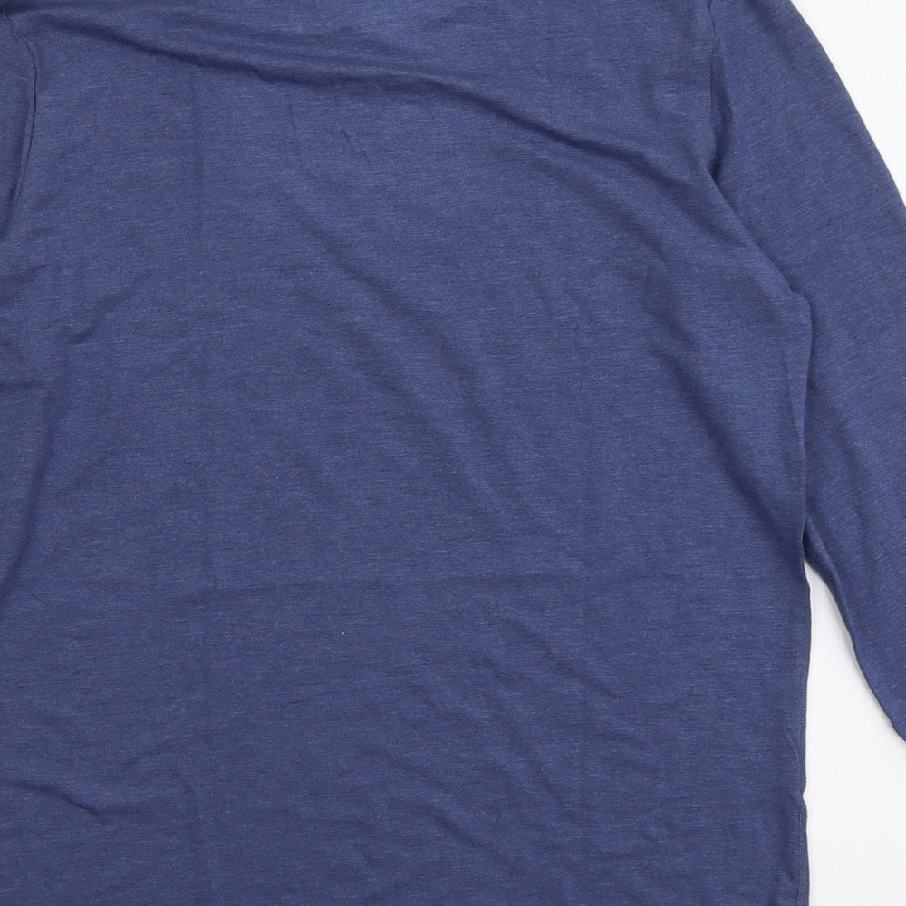 Marks and Spencer Mens Blue Acrylic T-Shirt Size M Round Neck