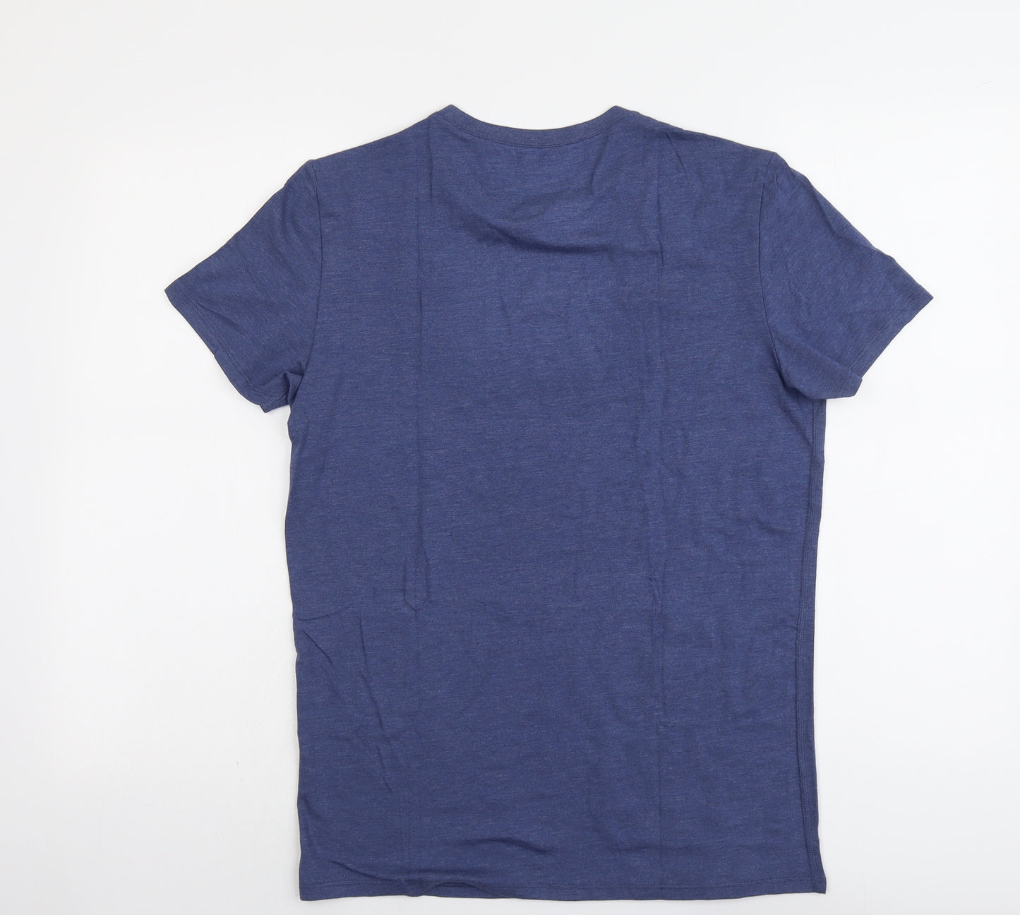 Marks and Spencer Mens Blue Acrylic T-Shirt Size M Round Neck