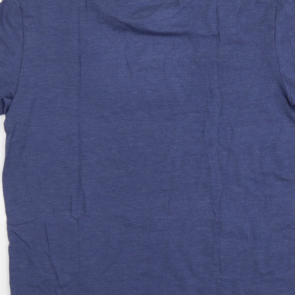 Marks and Spencer Mens Blue Acrylic T-Shirt Size M Round Neck