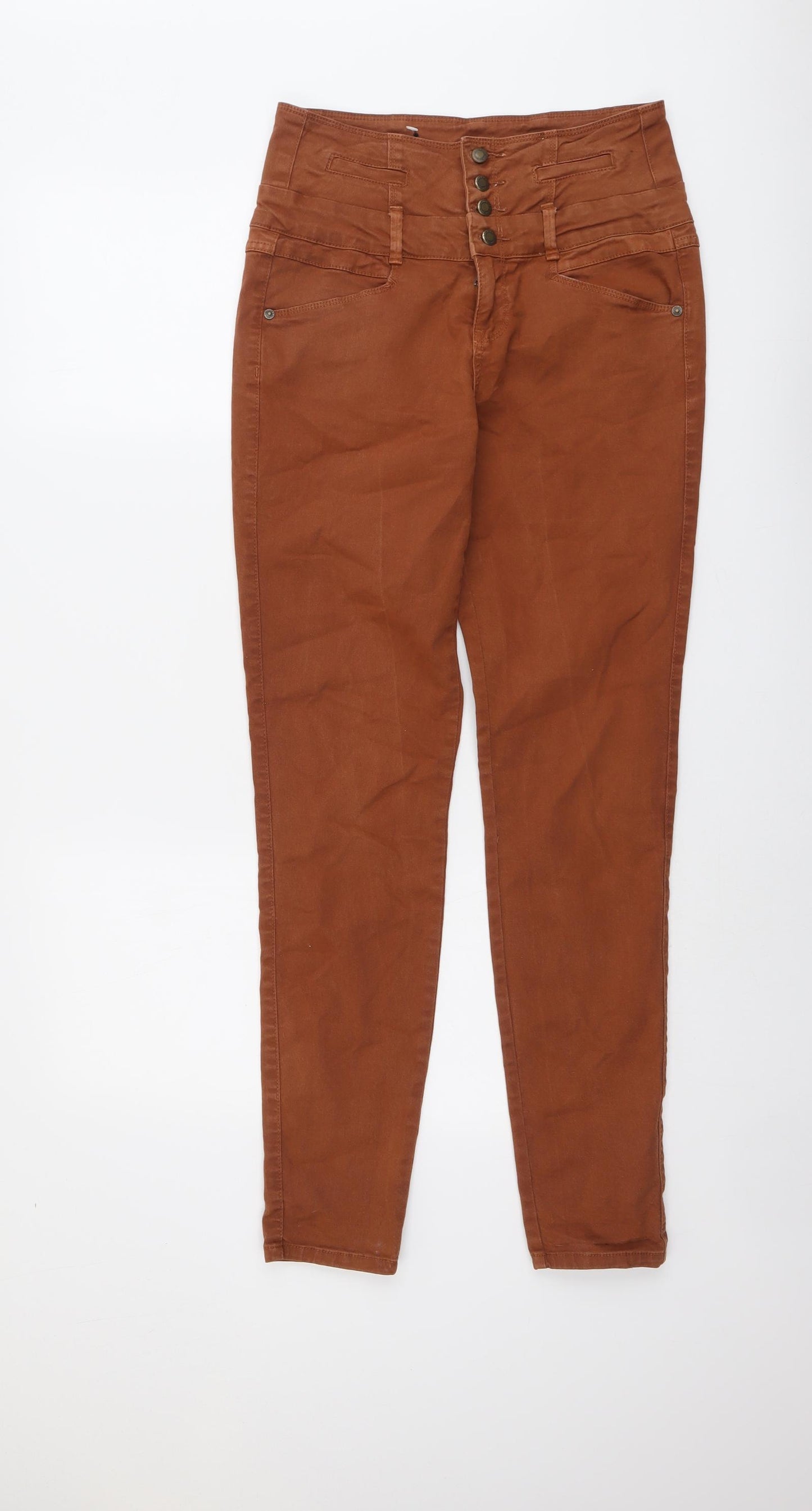 New Look Womens Brown Cotton Skinny Jeans Size 10 L30 in Regular Button