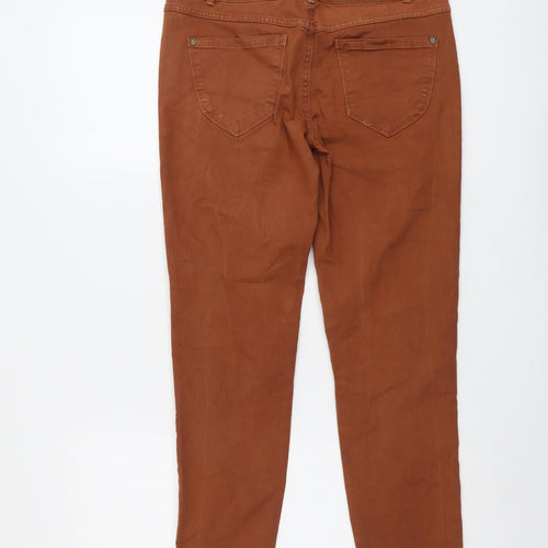 New Look Womens Brown Cotton Skinny Jeans Size 10 L30 in Regular Button