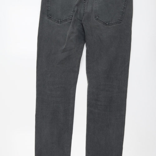 Uniqlo Mens Grey Cotton Straight Jeans Size 31 in L32 in Regular Button