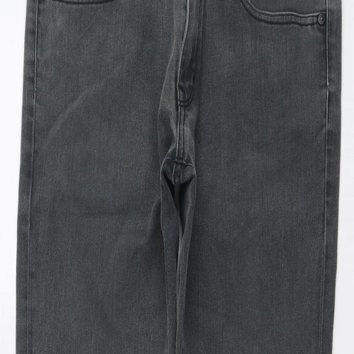 Uniqlo Mens Grey Cotton Straight Jeans Size 31 in L32 in Regular Button