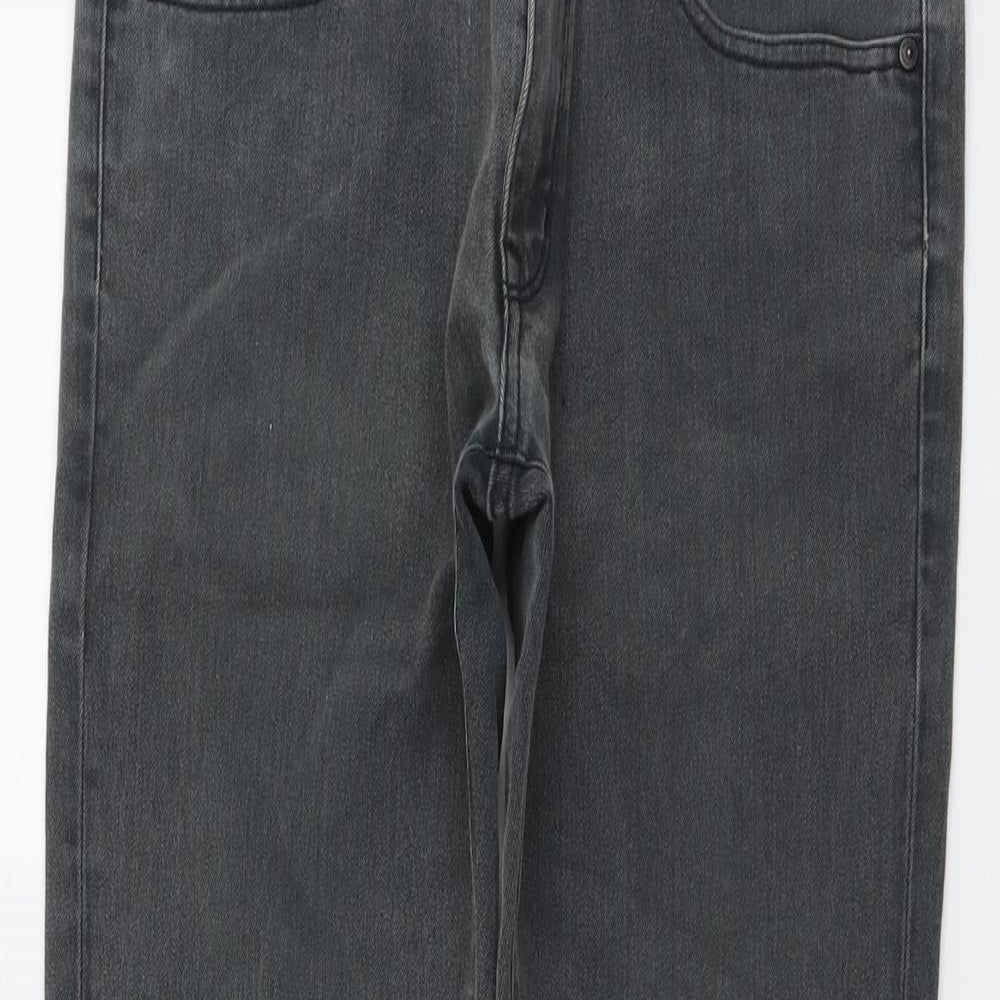 Uniqlo Mens Grey Cotton Straight Jeans Size 31 in L32 in Regular Button