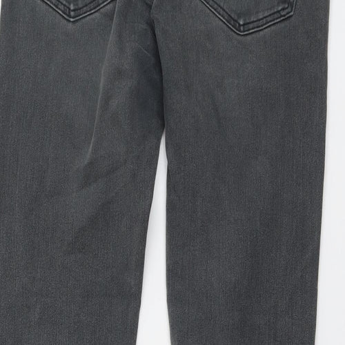 Uniqlo Mens Grey Cotton Straight Jeans Size 31 in L32 in Regular Button
