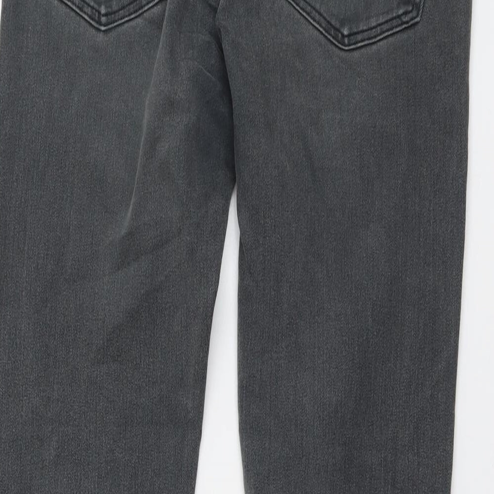 Uniqlo Mens Grey Cotton Straight Jeans Size 31 in L32 in Regular Button