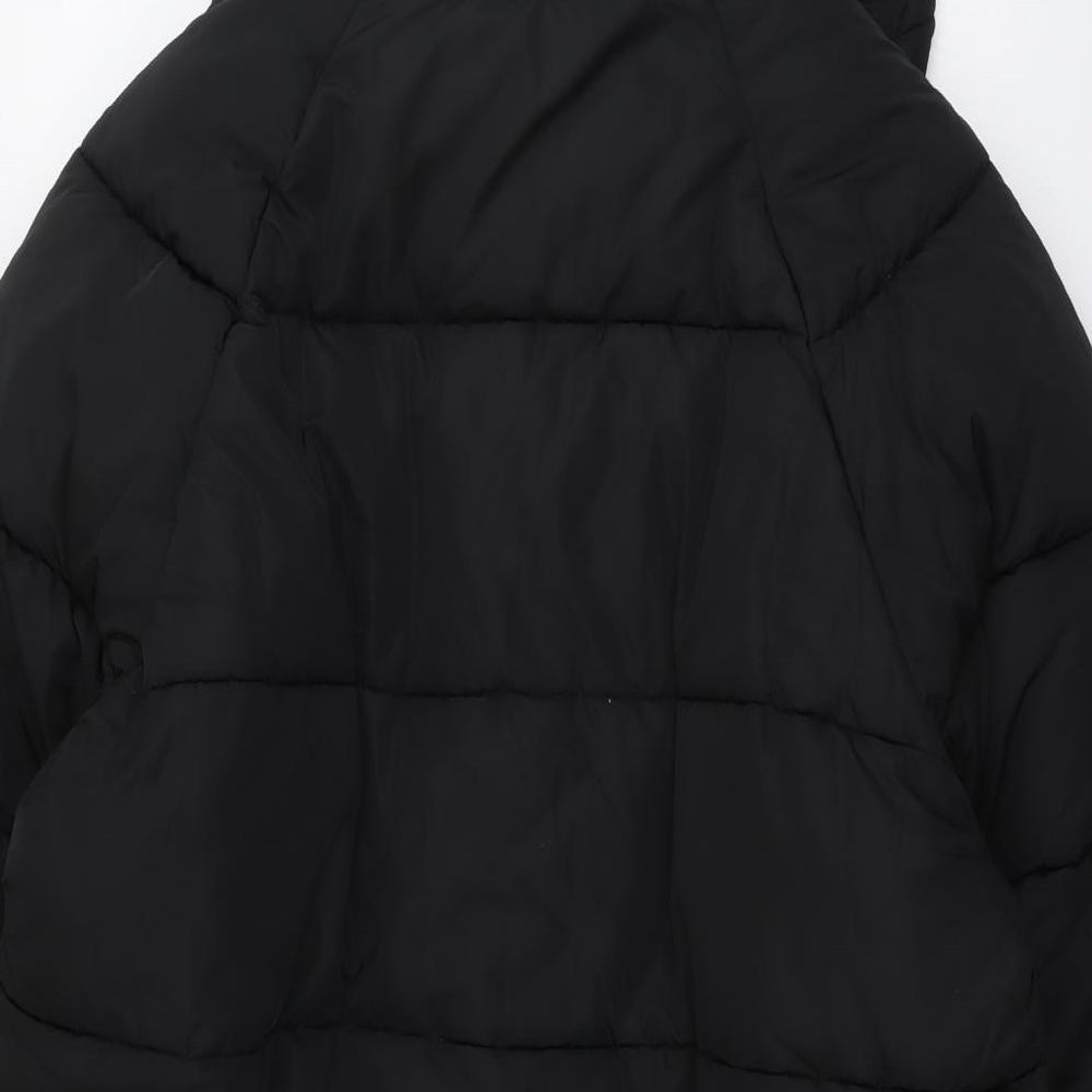 River Island Mens Black Puffer Jacket Jacket Size L Zip