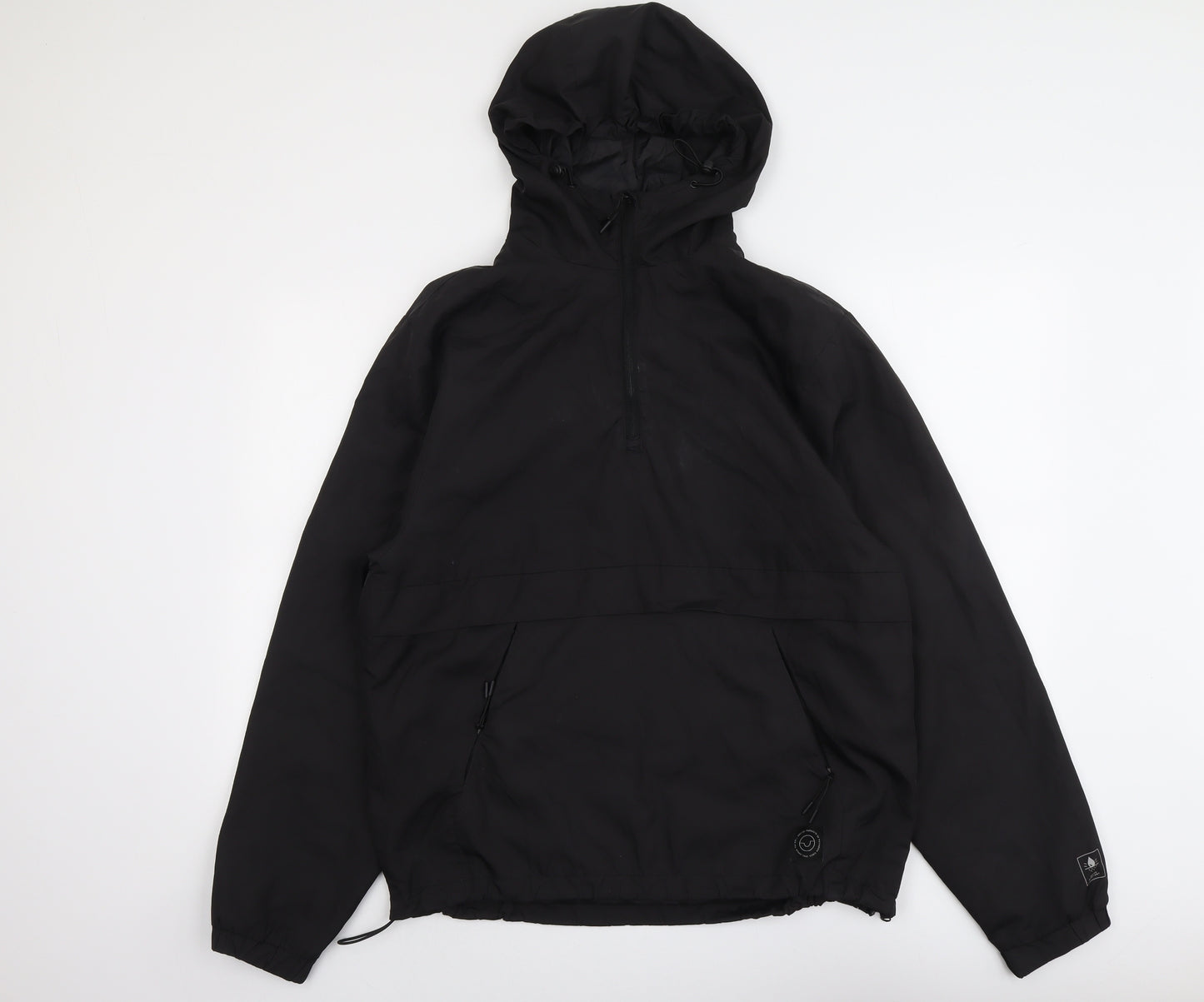 Pull&Bear Mens Black Anorak Jacket Size M Zip