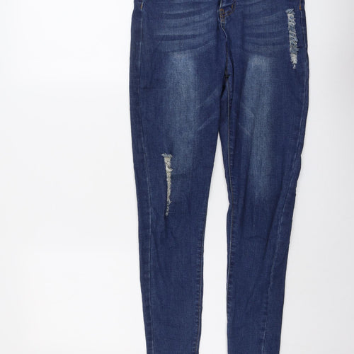 SONG Womens Blue Cotton Skinny Jeans Size 29 in L27 in Regular Button