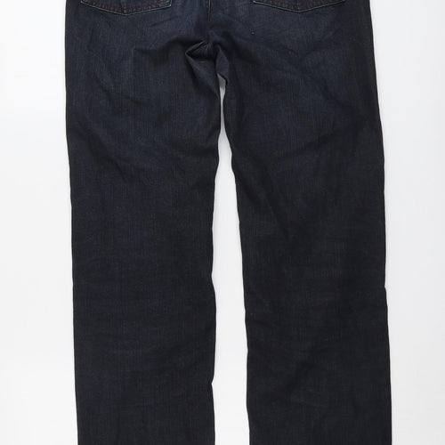 Gentelman Farmer Mens Blue Cotton Straight Jeans Size 30 in L31 in Regular Button