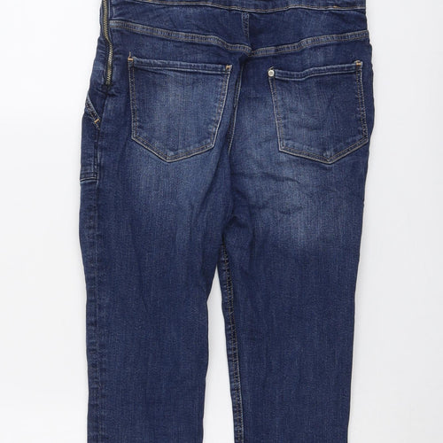 H&M Girls Blue Cotton Dungaree One-Piece Size 14 Years Button