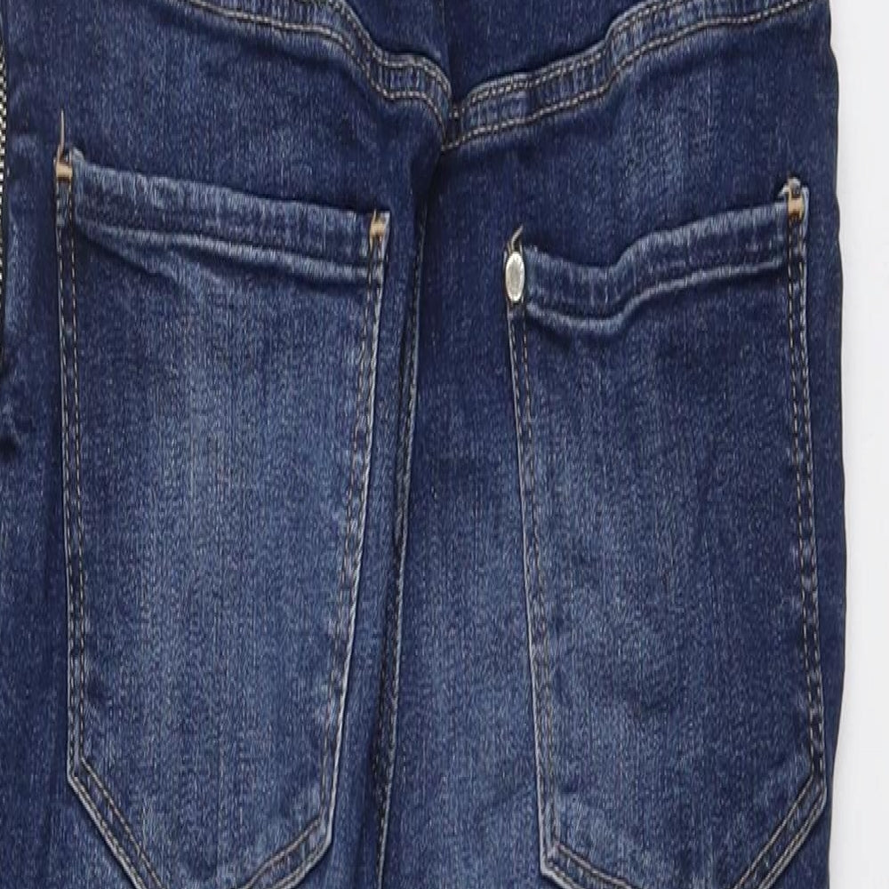 H&M Girls Blue Cotton Dungaree One-Piece Size 14 Years Button