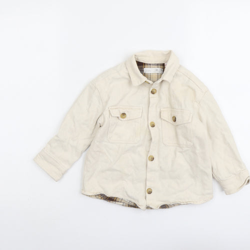 Zara Boys Beige Jacket Size 3-4 Years Button