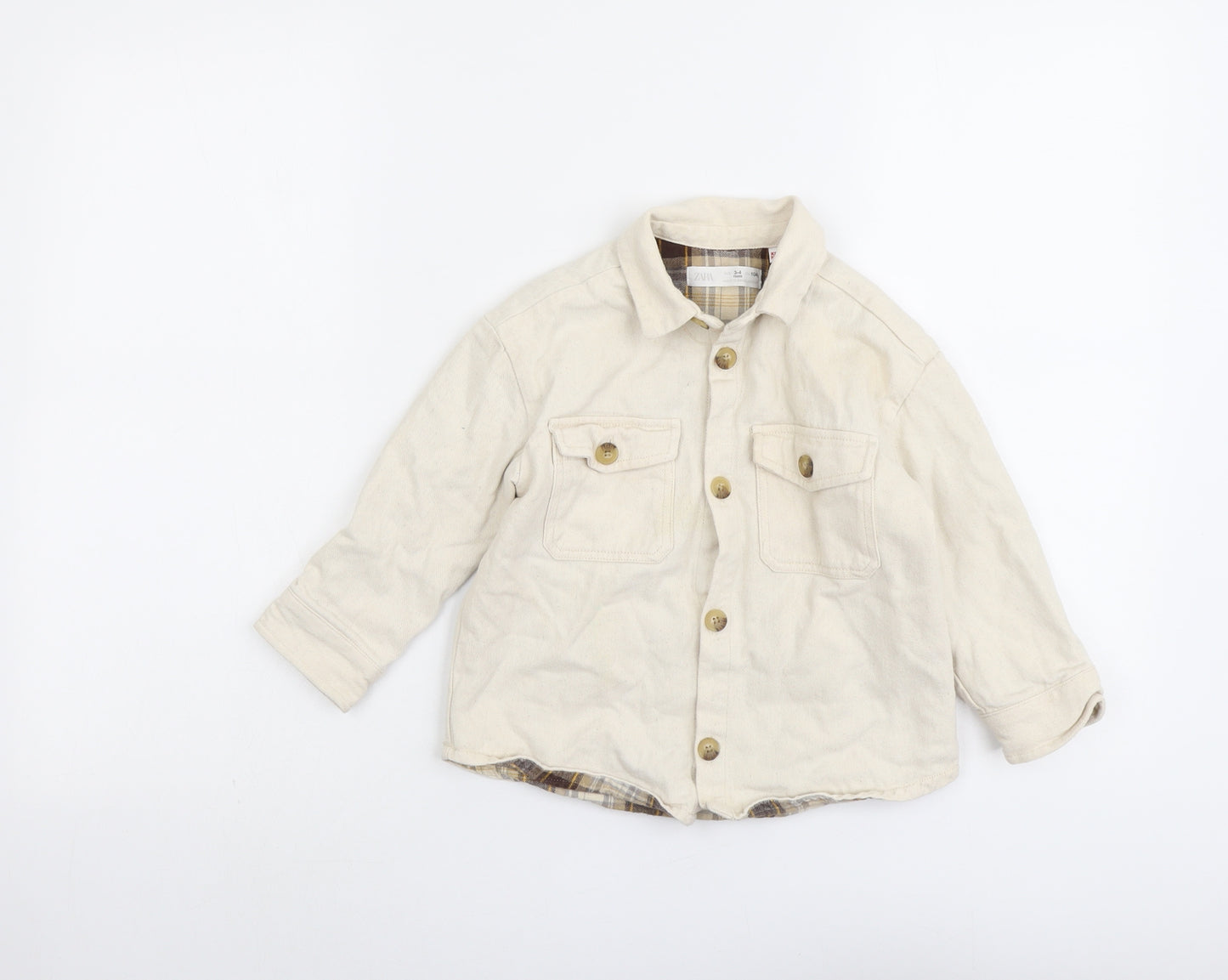 Zara Boys Beige Jacket Size 3-4 Years Button