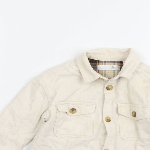 Zara Boys Beige Jacket Size 3-4 Years Button