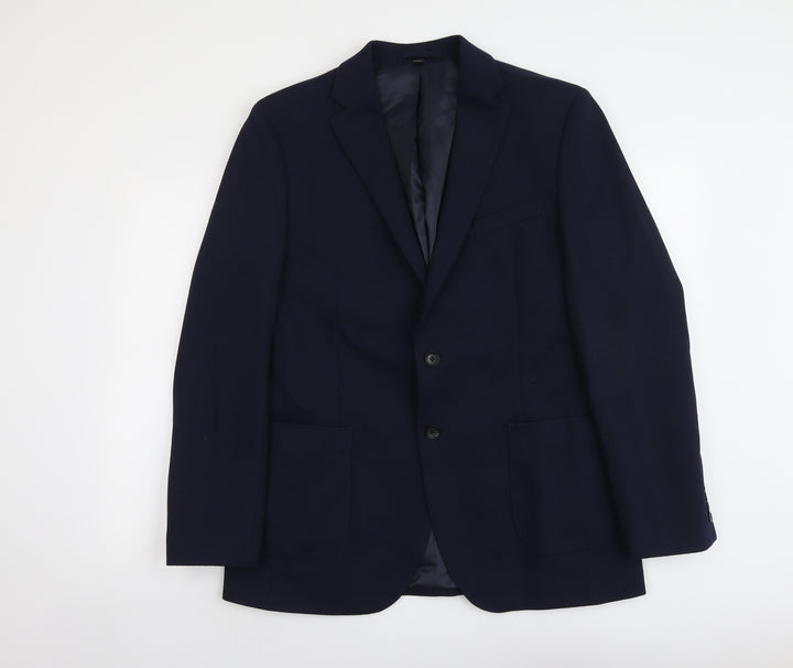 Marks and Spencer Mens Blue Polyester Jacket Suit Jacket Size 42 Regular