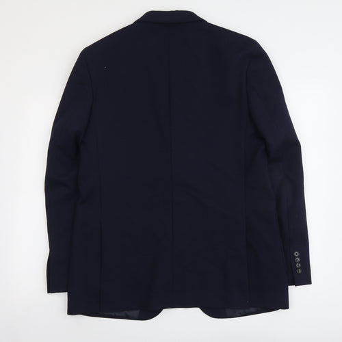 Marks and Spencer Mens Blue Polyester Jacket Suit Jacket Size 42 Regular