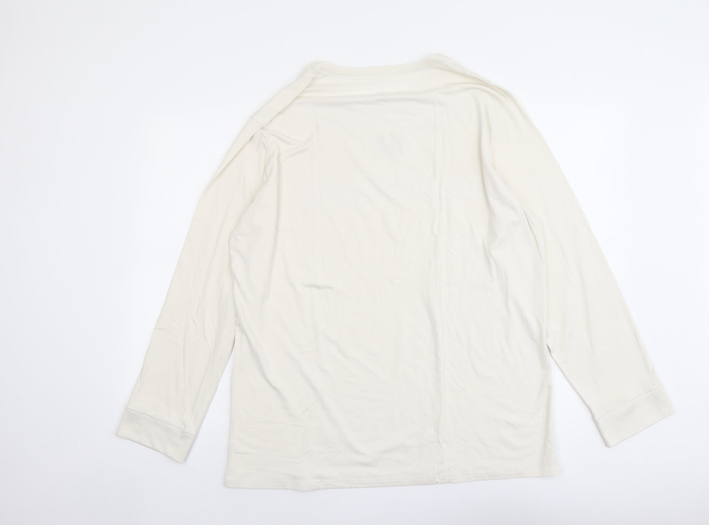 Marks and Spencer Mens Ivory Acrylic T-Shirt Size 2XL Round Neck