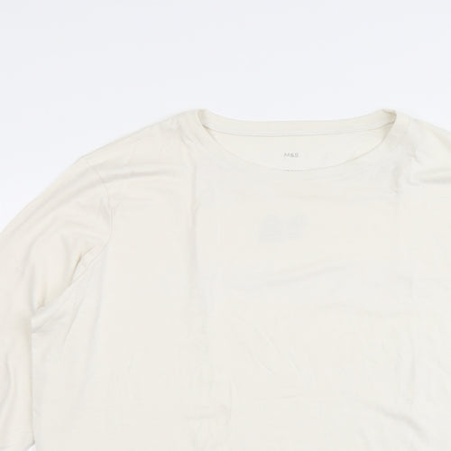 Marks and Spencer Mens Ivory Acrylic T-Shirt Size 2XL Round Neck