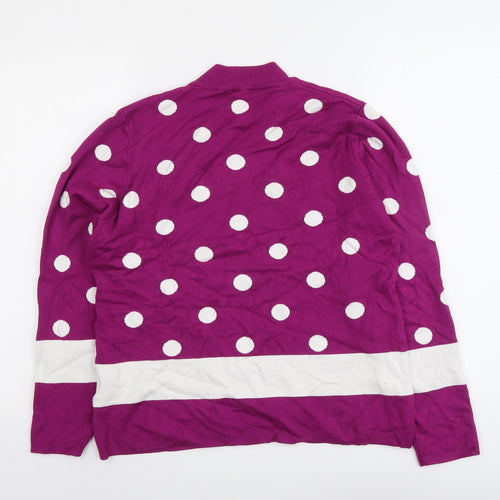 Paramour Womens Purple High Neck Polka Dot Viscose Pullover Jumper Size L