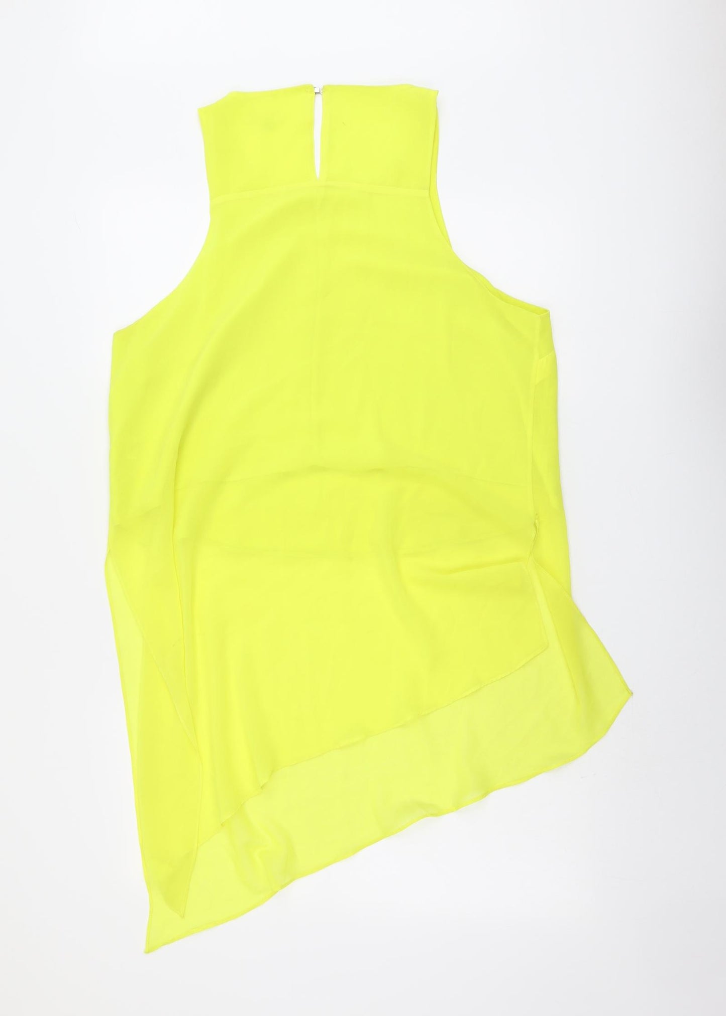River Island Womens Yellow Polyester Basic Tank Size 16 Round Neck