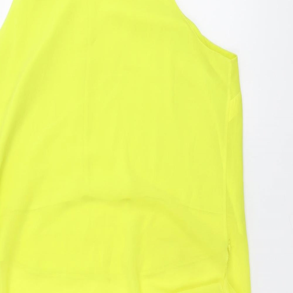 River Island Womens Yellow Polyester Basic Tank Size 16 Round Neck