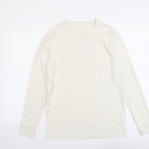 Marks and Spencer Mens Ivory Acrylic T-Shirt Size M Round Neck