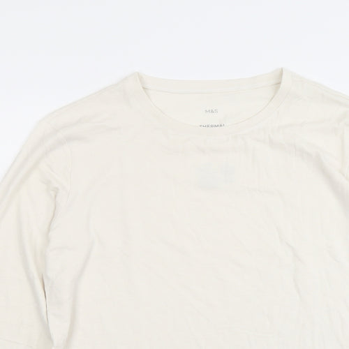 Marks and Spencer Mens Ivory Acrylic T-Shirt Size M Round Neck
