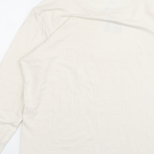 Marks and Spencer Mens Ivory Acrylic T-Shirt Size M Round Neck