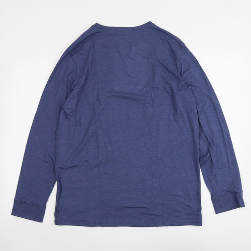 Marks and Spencer Mens Blue Acrylic T-Shirt Size XL Round Neck