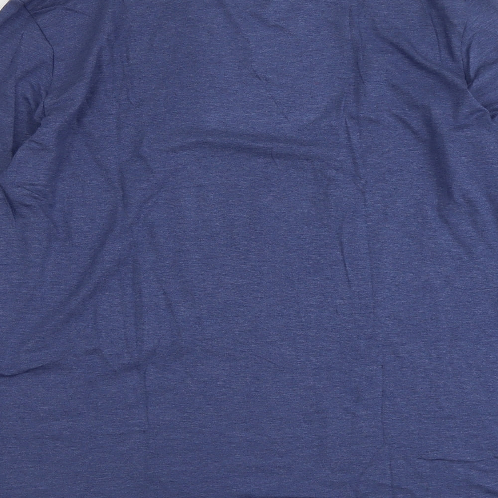 Marks and Spencer Mens Blue Acrylic T-Shirt Size XL Round Neck