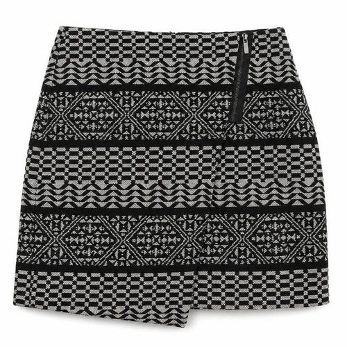 Marks and Spencer Womens Black Geometric Acrylic A-Line Skirt Size 10 Zip