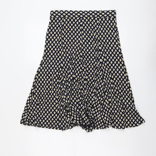 Marks and Spencer Womens Blue Geometric Viscose Swing Skirt Size 12
