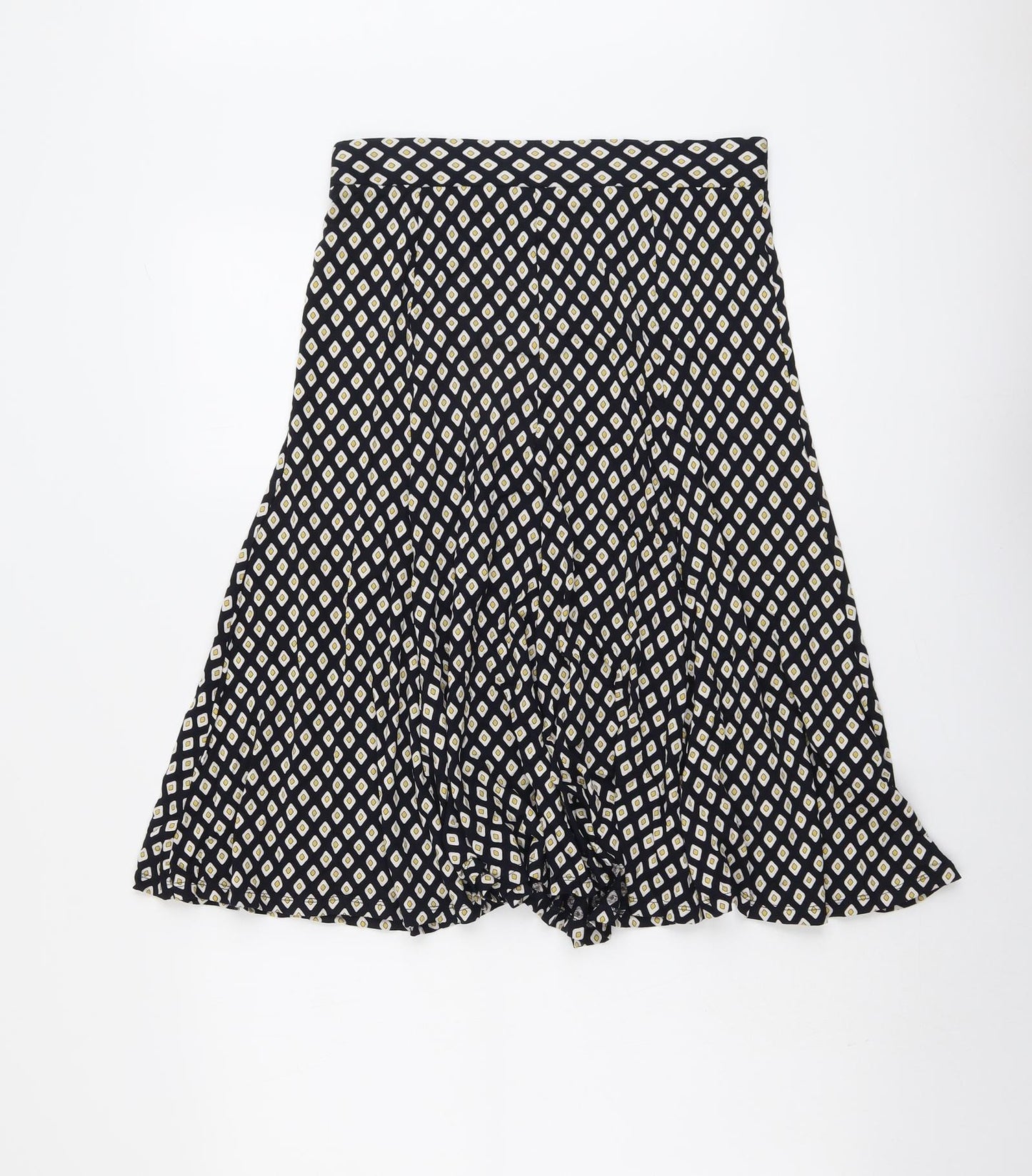 Marks and Spencer Womens Blue Geometric Viscose Swing Skirt Size 12