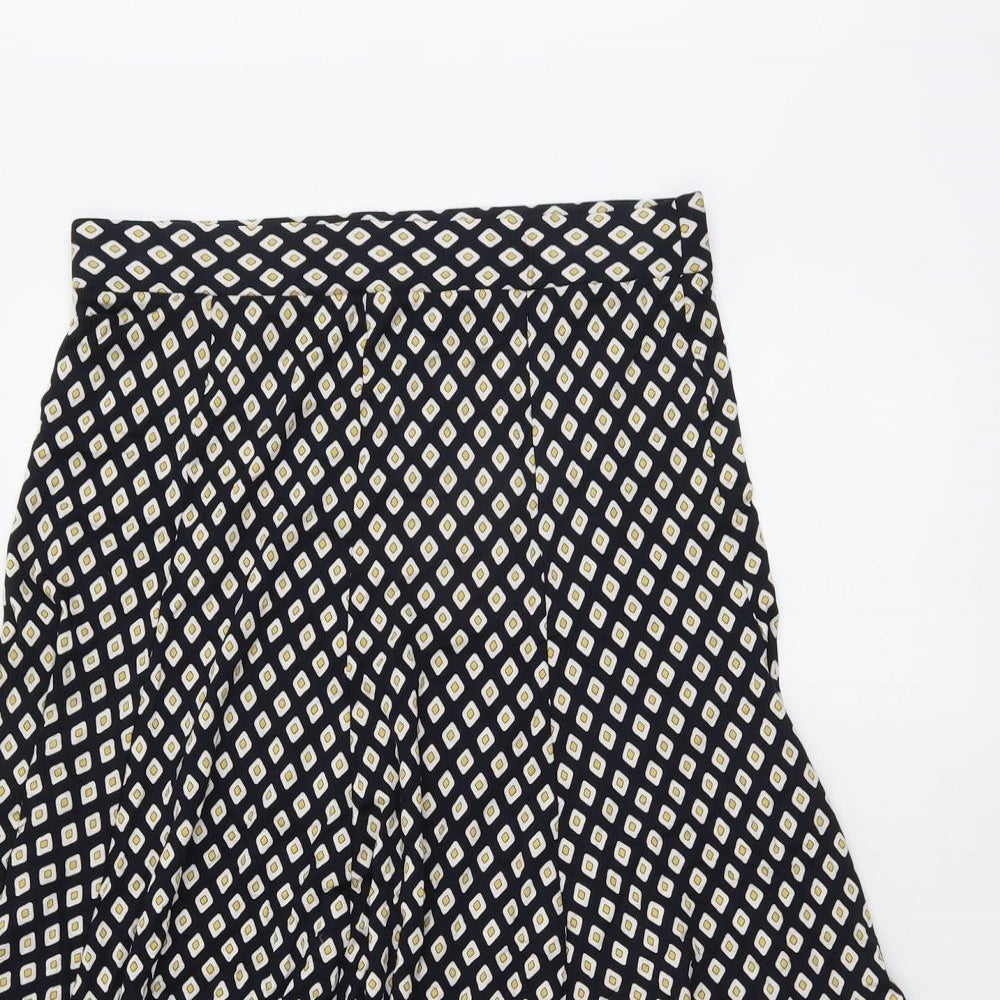 Marks and Spencer Womens Blue Geometric Viscose Swing Skirt Size 12