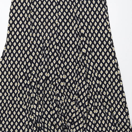 Marks and Spencer Womens Blue Geometric Viscose Swing Skirt Size 12