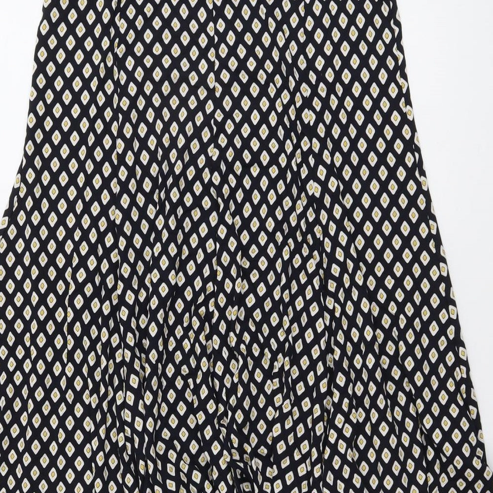 Marks and Spencer Womens Blue Geometric Viscose Swing Skirt Size 12