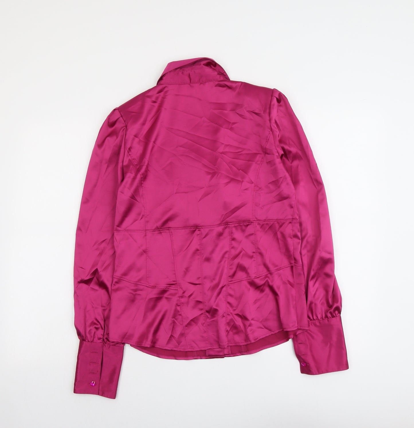NEXT Womens Purple Polyester Basic Button-Up Size 12 Collared