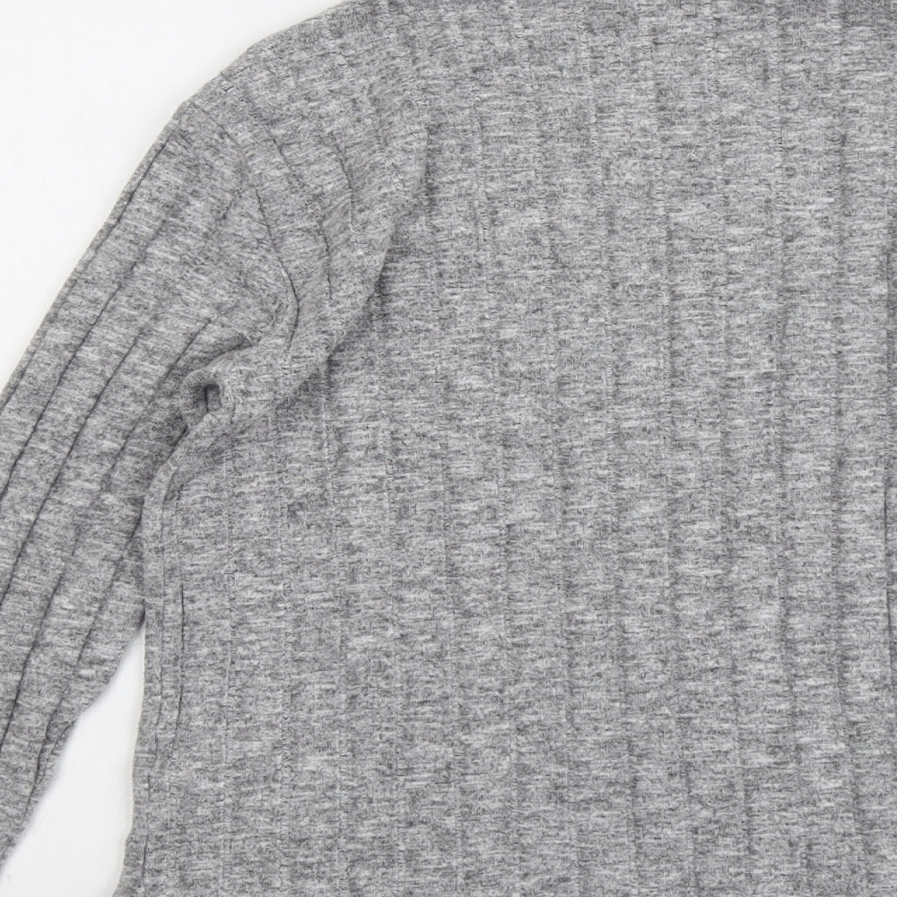 Marks and Spencer Womens Grey High Neck Viscose Pullover Jumper Size 14