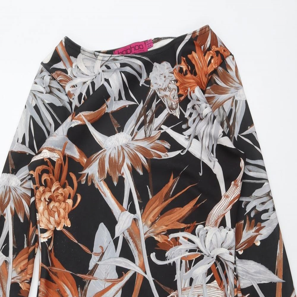 Boohoo Womens Multicoloured Geometric Polyester Shift Size 14 Round Neck Pullover